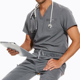 Maxbell 2xNursing Uniforms Scrub Set Nurse Top and Pants for Cosmetology Pet Groomer