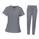 Maxbell 2xNursing Uniforms Scrub Set Nurse Top and Pants for Cosmetology Pet Groomer