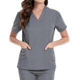 Maxbell 2xNursing Uniforms Scrub Set Nurse Top and Pants for Cosmetology Pet Groomer