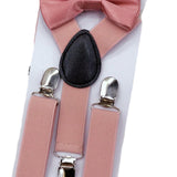 Maxbell 5xKids Suspenders with Bow Tie Y Back Durable for suits Trousers Dance Costume Pink