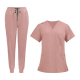 Maxbell 2xNursing Uniforms Scrub Set Short Sleeve Nurse Top and Pants for Pet Groomer
