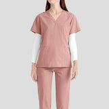 Maxbell 2xNursing Uniforms Scrub Set Short Sleeve Nurse Top and Pants for Pet Groomer