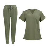 Maxbell 2xNursing Uniforms Scrub Set Short Sleeve Nurse Top and Pants for Pet Groomer
