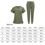 Maxbell 2xNursing Uniforms Scrub Set Short Sleeve Nurse Top and Pants for Pet Groomer