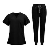 Maxbell 2xNursing Uniforms Scrub Set Short Sleeve Nurse Top and Pants for Pet Groomer