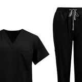Maxbell 2xNursing Uniforms Scrub Set Short Sleeve Nurse Top and Pants for Pet Groomer