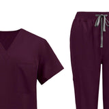 Maxbell 2xNursing Uniforms Scrub Set Short Sleeve Nurse Top and Pants for Pet Groomer