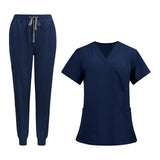 Maxbell 2xNursing Uniforms Scrub Set Short Sleeve Nurse Top and Pants for Pet Groomer