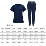 Maxbell 2xNursing Uniforms Scrub Set Short Sleeve Nurse Top and Pants for Pet Groomer