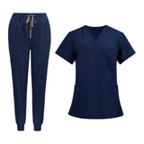 Maxbell 2xNursing Uniforms Scrub Set Short Sleeve Nurse Top and Pants for Pet Groomer