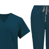 Maxbell 2xUniform Scrub Set Nurse Top Pants Nursing Scrubs Uniform Clothes Work Suits S Blue