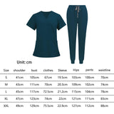 Maxbell 2xUniform Scrub Set Nurse Top Pants Nursing Scrubs Uniform Clothes Work Suits S Blue