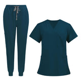 Maxbell 2xUniform Scrub Set Nurse Top Pants Nursing Scrubs Uniform Clothes Work Suits S Blue