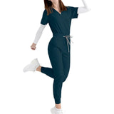 Maxbell 2xUniform Scrub Set Nurse Top Pants Nursing Scrubs Uniform Clothes Work Suits S Blue