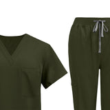 Maxbell 2xUniform Scrub Set Nurse Top Pants Nursing Scrubs Uniform Clothes Work Suits XL Green