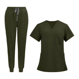 Maxbell 2xUniform Scrub Set Nurse Top Pants Nursing Scrubs Uniform Clothes Work Suits XL Green