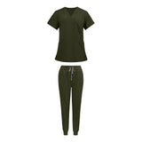 Maxbell 2xUniform Scrub Set Nurse Top Pants Nursing Scrubs Uniform Clothes Work Suits XL Green