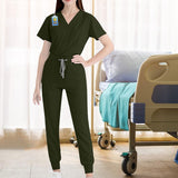 Maxbell 2xUniform Scrub Set Nurse Top Pants Nursing Scrubs Uniform Clothes Work Suits XL Green