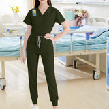 Maxbell 2xUniform Scrub Set Nurse Top Pants Nursing Scrubs Uniform Clothes Work Suits XL Green