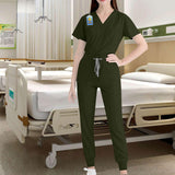 Maxbell 2xUniform Scrub Set Nurse Top Pants Nursing Scrubs Uniform Clothes Work Suits XL Green