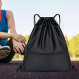 Maxbell 2xSports Drawstring Backpack Casual Knapsacks for Backpacking Vacations Travel Black