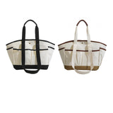 Maxbell 2xWomen Tote Bag Double Handles Lightweight Handbag for Commuting Travel Party Black