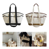 Maxbell 2xWomen Tote Bag Double Handles Lightweight Handbag for Commuting Travel Party Black