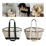 Maxbell 2xWomen Tote Bag Double Handles Lightweight Handbag for Commuting Travel Party Black