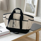 Maxbell 2xWomen Tote Bag Double Handles Lightweight Handbag for Commuting Travel Party Black