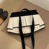 Maxbell 2xWomen Tote Bag Double Handles Lightweight Handbag for Commuting Travel Party Black