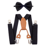 Maxbell Kids Suspenders Bow Tie Black Tuxedo Suspenders for Boys Child Dance Costume