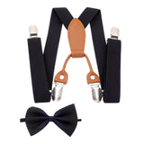Maxbell Kids Suspenders Bow Tie Black Tuxedo Suspenders for Boys Child Dance Costume