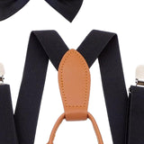 Maxbell Kids Suspenders Bow Tie Black Tuxedo Suspenders for Boys Child Dance Costume