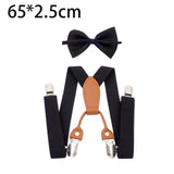 Maxbell Kids Suspenders Bow Tie Black Tuxedo Suspenders for Boys Child Dance Costume