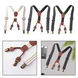 Maxbell 3xKids Suspenders Strong Metal Clip Adjustable Y Back Brace for Birthday Beige