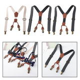 Maxbell 3xKids Suspenders Strong Metal Clip Adjustable Y Back Brace for Birthday Beige