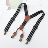 Maxbell 2xKids Suspenders Strong Metal Clip Adjustable Y Back Brace for Birthday Beige