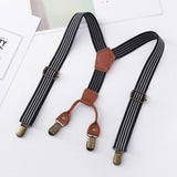 Maxbell 2xKids Suspenders Strong Metal Clip Adjustable Y Back Brace for Birthday Beige