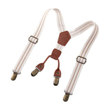 Maxbell 3xKids Suspenders Strong Metal Clip Adjustable Y Back Brace for Birthday Beige