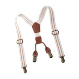 Maxbell 3xKids Suspenders Strong Metal Clip Adjustable Y Back Brace for Birthday Beige
