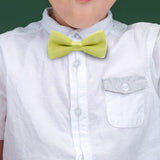 Maxbell Kids Bow Tie Versatile Soft Tux Bowties for Birthdays Stage Performance Prom Yellow Green
