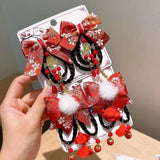 Maxbell New Year Hair Clips Chinoiserie Hair Barrettes for Birthday Holiday New Year Style D