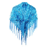 Maxbell Women Shawl Wrap Unique Sequin Shawl Cape for Formal Occasion Festival Dance Blue