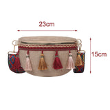 Maxbell 2xBohemian Fanny Pack with Tassels Ethnic Shoulder Bag for Work Birthday Beach Red