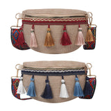 Maxbell 3xBohemian Fanny Pack with Tassels Ethnic Shoulder Bag for Work Birthday Beach Red
