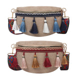 Maxbell 2xBohemian Fanny Pack with Tassels Ethnic Shoulder Bag for Work Birthday Beach Red