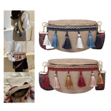 Maxbell 2xBohemian Fanny Pack with Tassels Ethnic Shoulder Bag for Work Birthday Beach Red