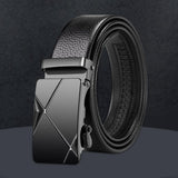 Maxbell 6xAutomatic Buckle Belt Business Belt for Men's Gift Business Suit Middle Aged Style A