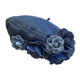 Maxbell 3xWomen Beret Hat Gift Casual Comfortable Painter Hat for Autumn Spring Hiking Denim Color