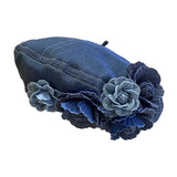 Maxbell 4xWomen Beret Hat Gift Casual Comfortable Painter Hat for Autumn Spring Hiking Denim Color